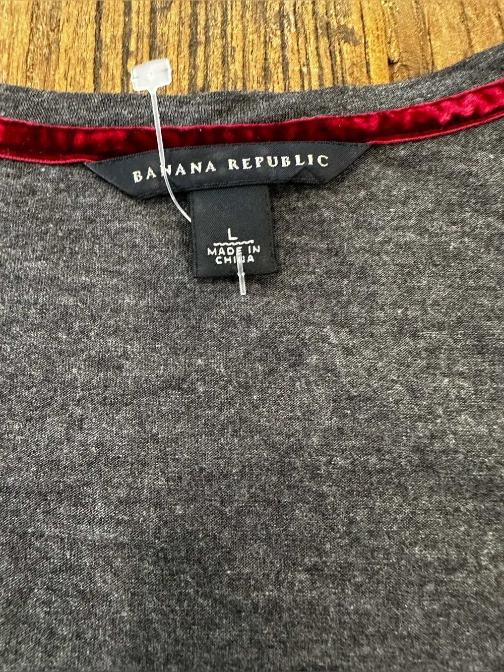 Banana Republic Dark Gray Scoop Neck Tee with Beaded Detail - Picture 5 of 8